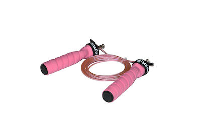 MegaFitness Wire / PVC Adjustable Jump Rope with Ball Bearings Pink Premium 3m