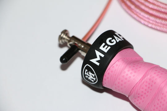 MegaFitness Wire / PVC Adjustable Jump Rope with Ball Bearings Pink Premium 3m
