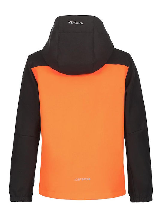 Waterproof Kids' Sports Jacket Short with Hood Orange Konan