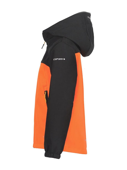 Waterproof Kids' Sports Jacket Short with Hood Orange Konan