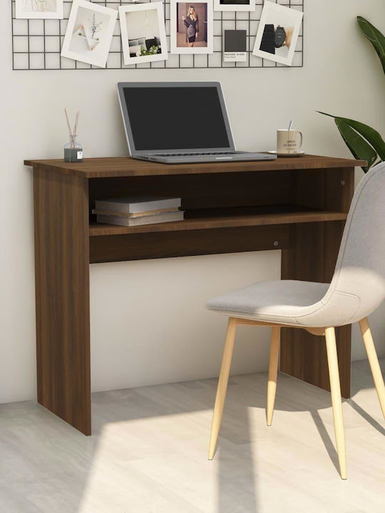 Desk Wooden Brown Oak 90x50x74cm