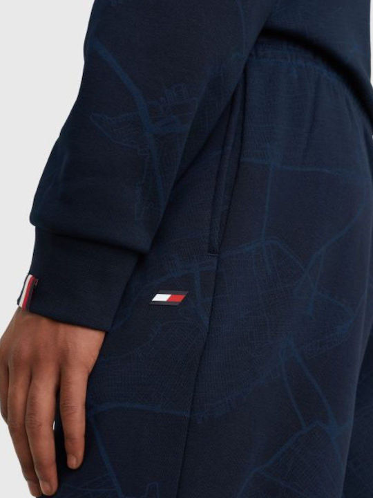 Tommy Hilfiger Παντελόνι Φόρμας με Λάστιχο Fleece Μπλε