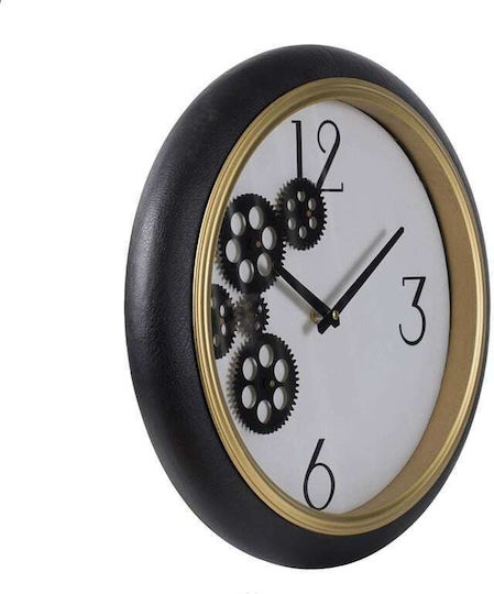 Artekko Ρολόι Τοίχου Ξύλινο Μαύρο Ø40cm