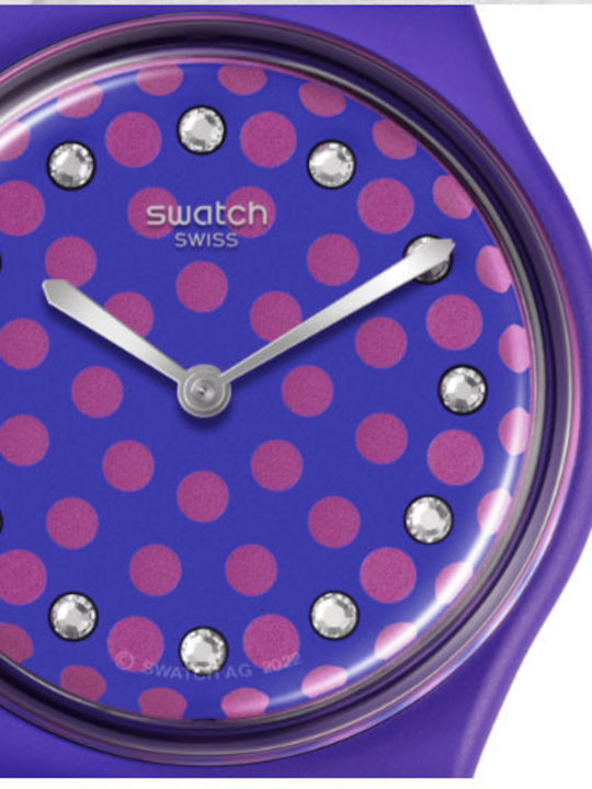 Swatch Perfect Plum Women's Watch with Purple Rubber Strap