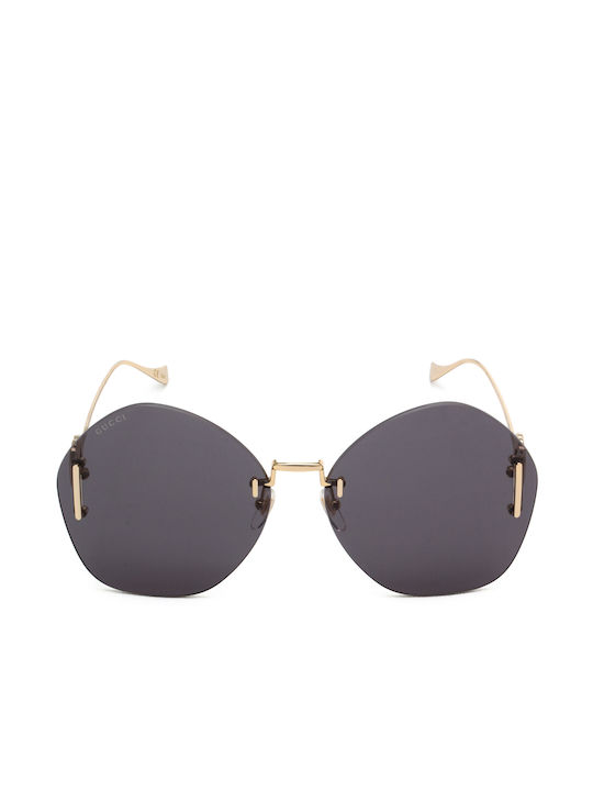 Gucci Γυναικεία Γυαλιά Ηλίου με Χρυσό Μεταλλικό Σκελετό και Γκρι Φακό GG1203S 002