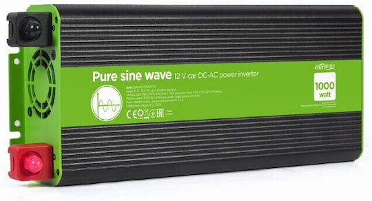 Energenie Car Inverter Pure Sinewave 1000W to Converter 12V DC in 230V AC with 1xUSB