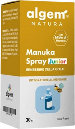 Algem Natura Manuka Throat Spray Junior for Children Gluten-Free 30ml