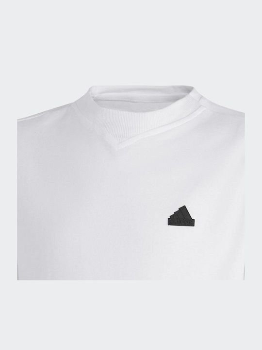 Kinder-T-Shirt Weiß Future Icons 3-Stripes