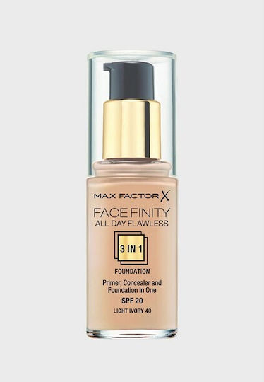 Max Factor Facefinity All Day Flawless Spf20 Liquid Foundation SPF20 40 Light Ivory 30ml