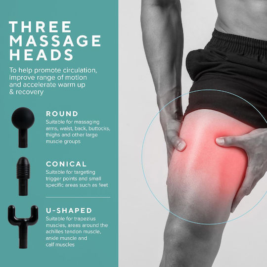 Homedics Physio Massage Gun Πιστόλι Μασάζ για τα Πόδια, το Σώμα & τα Χέρια με Δόνηση