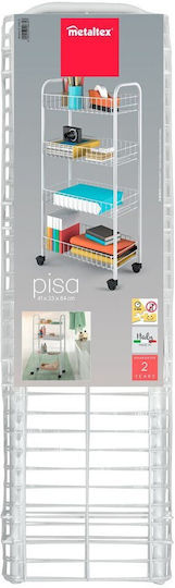 Metaltex Pisa Кухненско Тролей Металик 4 Места Бял 41x23x84см