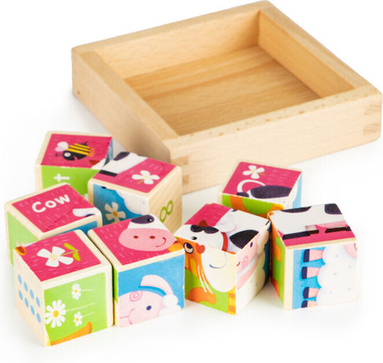 Дървено Детски Пъзел Животни 8бр Ecotoys