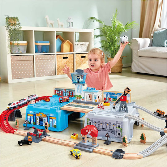 Hape Mega Metropolis Set mit Zug aus Holz für 3+ Jahre alt+ Jahre