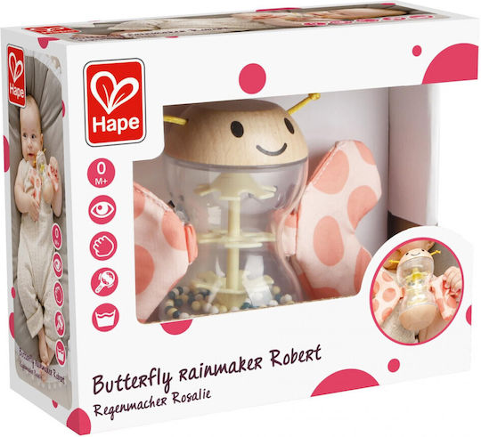 Hape Hölzene Baby Rassel Butterfly Rainmaker Robert