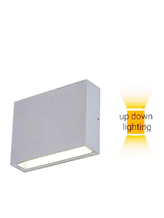 Fos me Waterproof Wall-Mounted Outdoor Ceiling Light IP54 with Integrated LED Gray