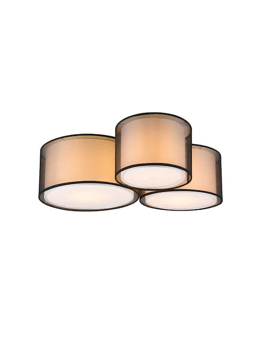 Trio Lighting Burton Μοντέρνα Υφασμάτινη Πλαφονιέρα Οροφής με Ντουί E27 σε Μαύρο χρώμα 65cm