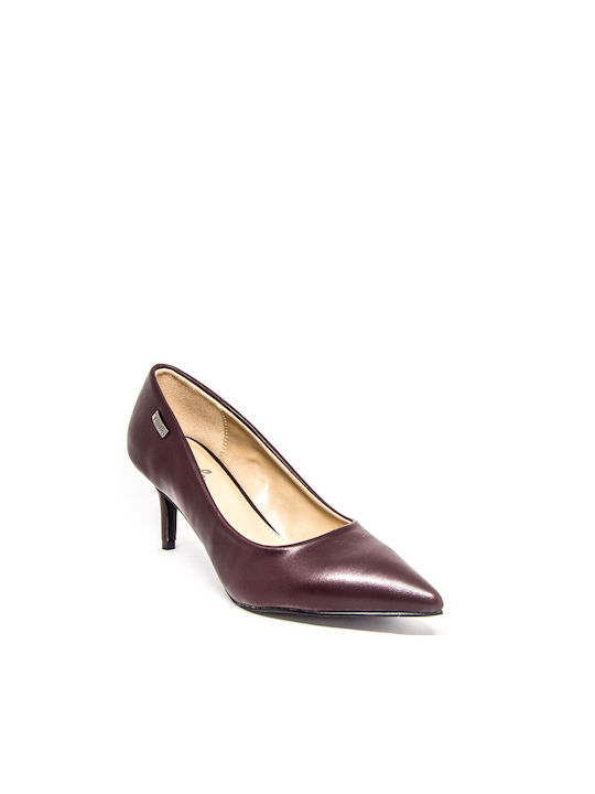 Verde Pointed Toe Burgundy Medium Heels