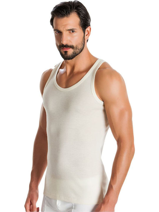 Men's Undershirt Sleeveless in Beige Color