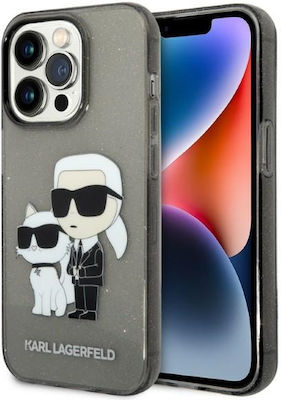 Karl Lagerfeld IML Glitter Karl and Choupette NFT Back Cover Σιλικόνης Μαύρο (iPhone 14 Pro Max)