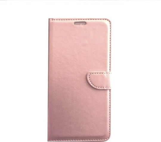 Book Δερματίνης Ροζ Χρυσό (Huawei Nova Y90)