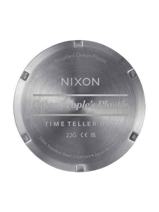 Nixon Time Teller OPP Men's Watch 39.5mm Battery with Blue Rubber Strap