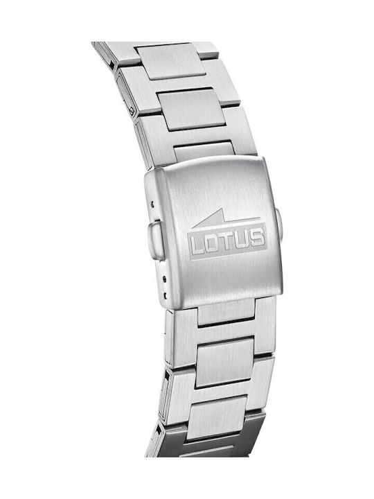 Lotus Watches Men's Watch 40mm Battery with Silver Stainless Steel Bracelet