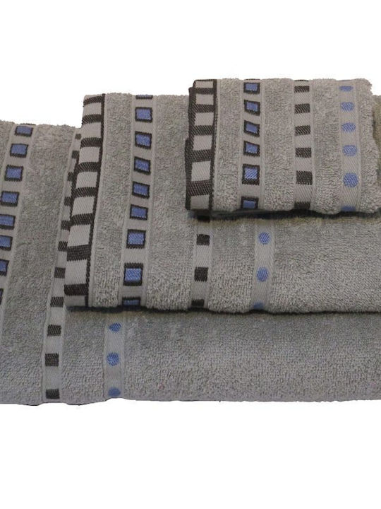 Le Blanc Hand Towel Πεννιέ Ζακάρ Πουά 30x50cm. Grey Weight 450gr/m²