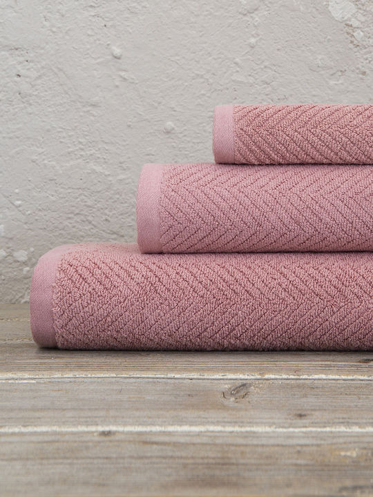 Nima Handtuch Bold 30x50εκ. Pink Gewicht 550gr/m²