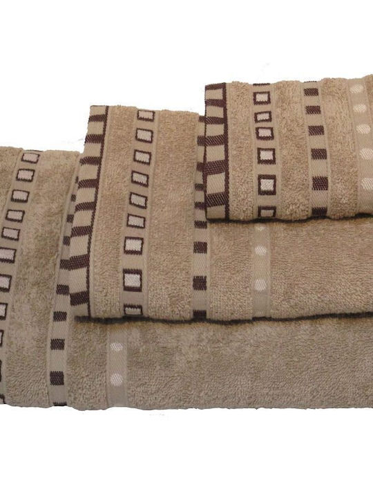 Le Blanc Facecloth Πεννιέ Ζακάρ Πουά 7000012-9 50x90cm. Beige Weight 450gr/m²