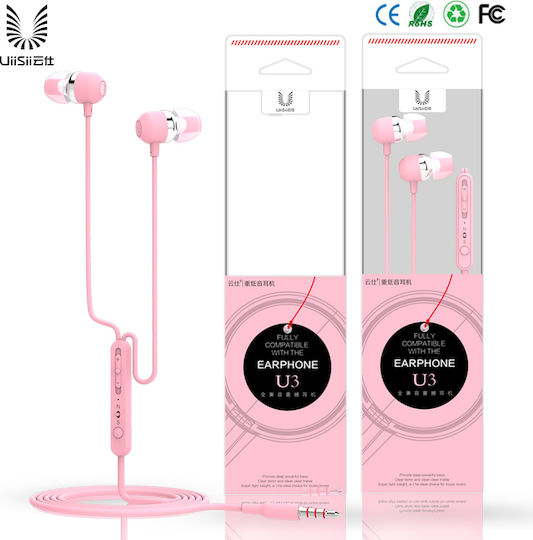UiiSii U3 În ureche Handsfree cu Mufă 3.5mm Roz