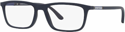 Emporio Armani Plastic Eyeglass Frame with Clip On Blue EA4160 50881W