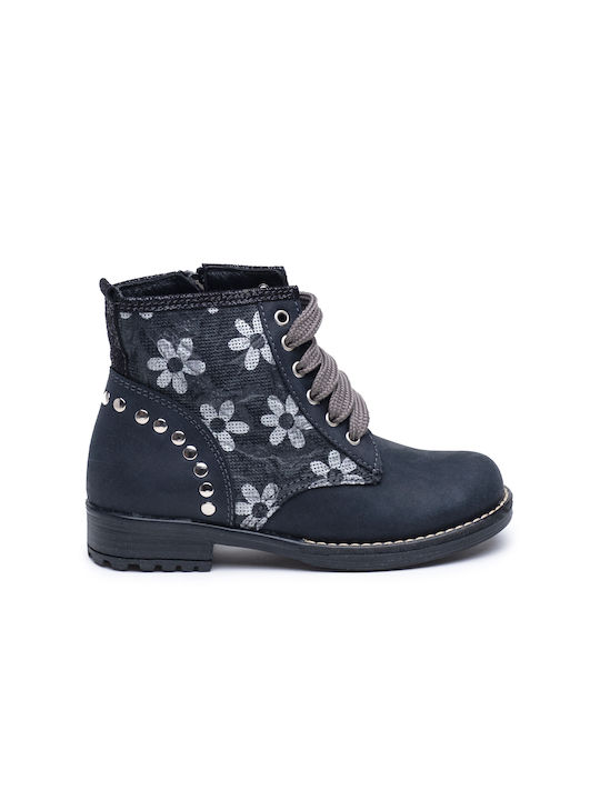 AMICA boots boots with flowers leather girl - BLACK - BLACK