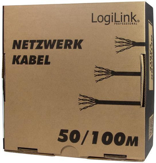 LogiLink SF/UTP Cat.5e (Gigabit) Καλώδιο Δικτύου Ethernet χωρίς ακροδέκτες 100m Γκρι