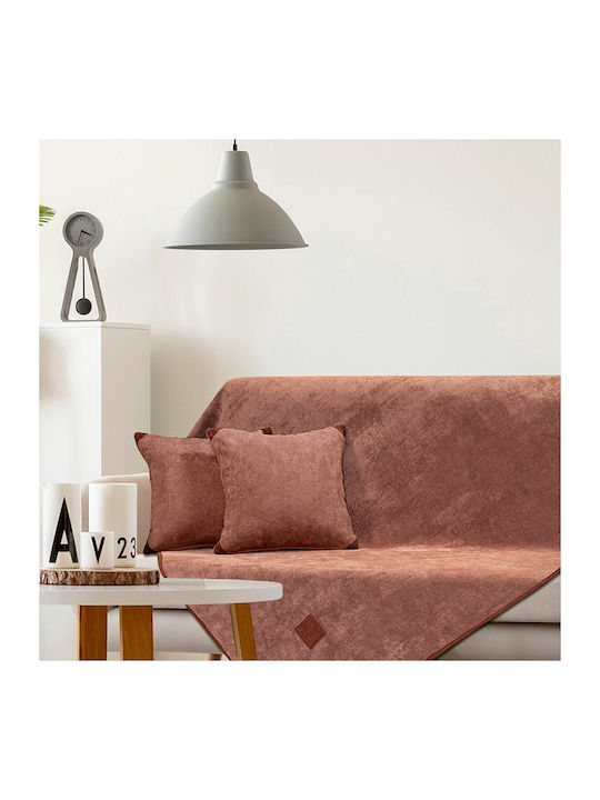 Beauty Home Ριχτάρι Πολυθρόνας 180x170εκ. Κεραμιδί