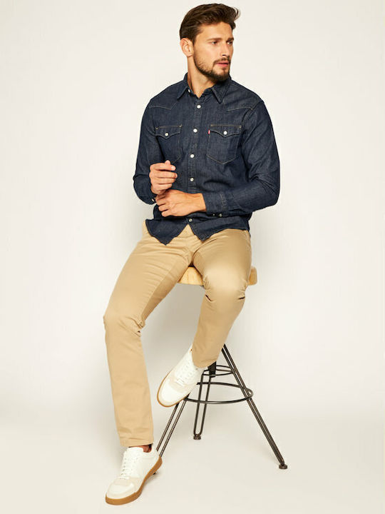 Barstow Western Standard Langärmlig Jeans Hemd Blau