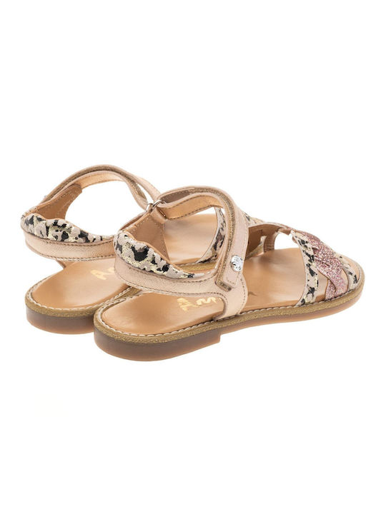 LEATHER SANDALS AMICA GIRL - COPPER - COPPER