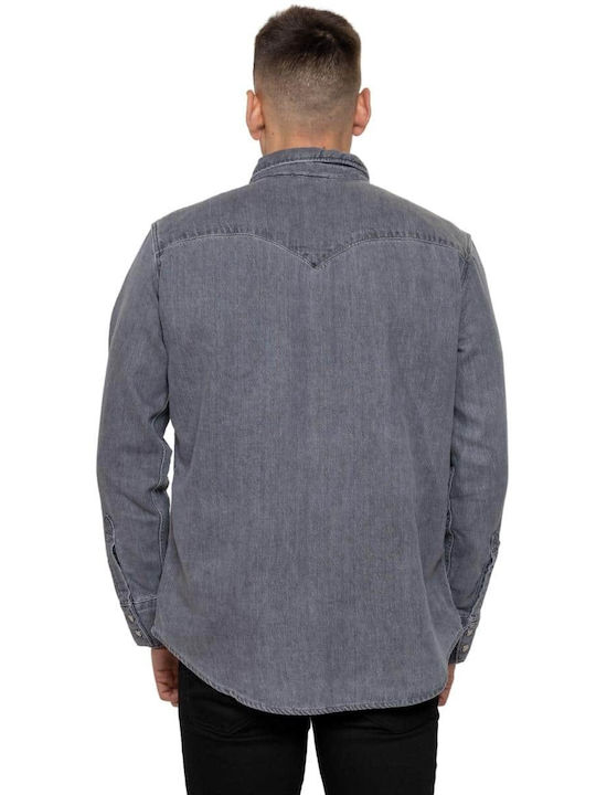Barstow Western Standard Men's Shirt Long Sleeve Denim Gray