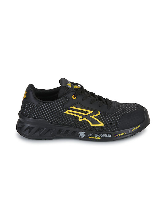 Upower Matt Black Safety Shoe Black S3 with Certification P CI ESD SRC