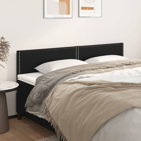 vidaXL Bed Headboard with Leather Black 90x78cm
