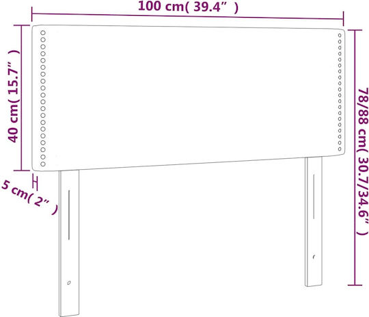 vidaXL Bed Headboard with Black Leather 100x78cm