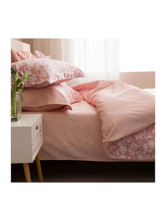 Vesta Home Duvet Cover Set Cotton Satin Single with Pillowcase 170x240 Sanel 2 Rose Wine