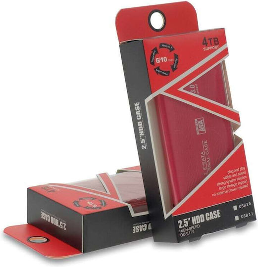 Case for Hard Drive 2.5" SATA III with Connection USB 3.0 Red