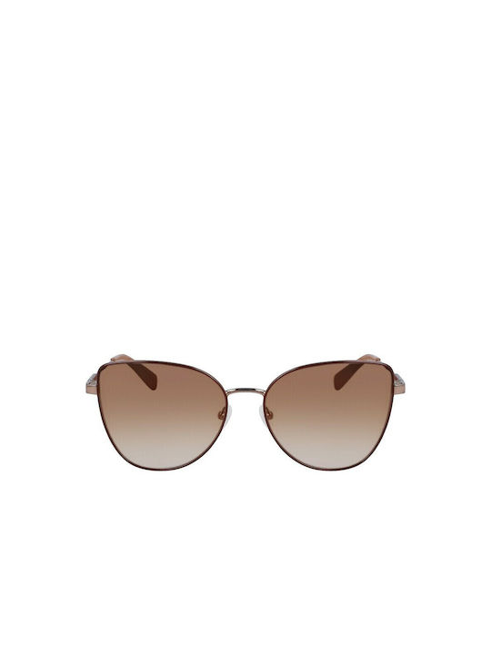 Longchamp Women's Sunglasses with Silver Metal Frame and Brown Gradient Lens LO165S 734