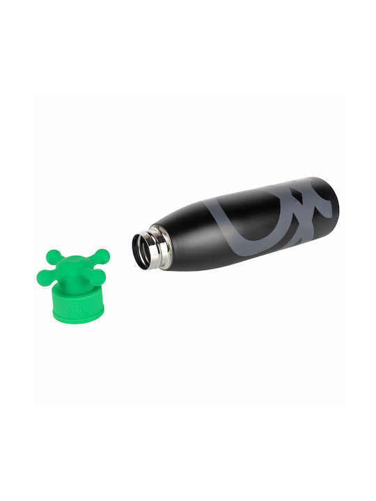 Benetton Water Bottle Stainless Steel 500ml Black