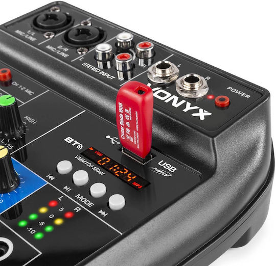 Vonyx VMM100 172.638 Αναλογική Κονσόλα 3.0 Καναλιών με Phantom Power & 2 Εισόδους XLR & Bluetooth