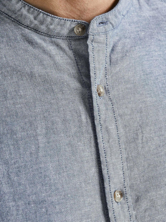 Langärmlig Leinen Hemd Faded Denim