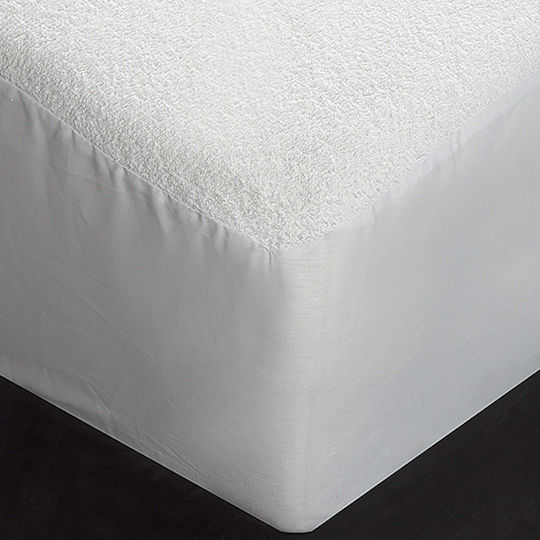 Vesta Home Schutzauflage Doppel Wasserdicht mit Rock Niobe Weiß 150x200+25cm