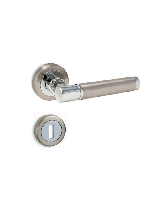 Conset Lever Middle Door with Rosette C1055 C1055RORS05S04 Pair with Rosette Nickel / Chrome