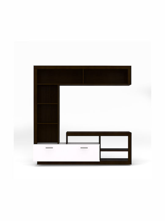 Σύνθετο Σαλονιού Floks Wenge / Λευκό Μ170xΒ41xΥ170εκ.