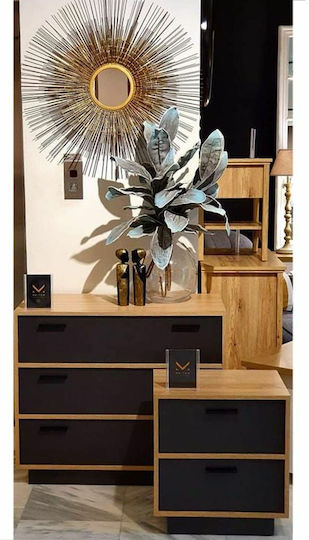 Συρταριέρα Κρεβατοκάμαρας Sonoma mit 3 Schubladen Gray 90x45x78cm